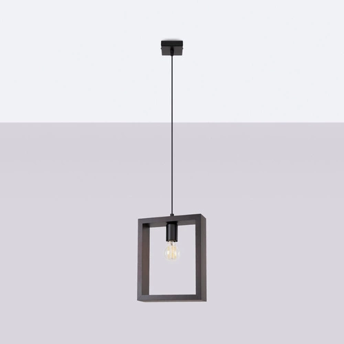 Lampa wisząca ARIES wenge drewniana regulowana do salonu i jadalni nowoczesna 24 cm