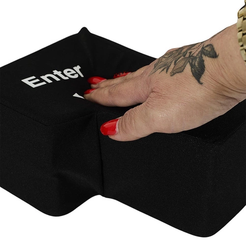 Intesi duży przycisk antystresowy klawisz Enter USB do biura, miękki gadżet komputerowy czarny