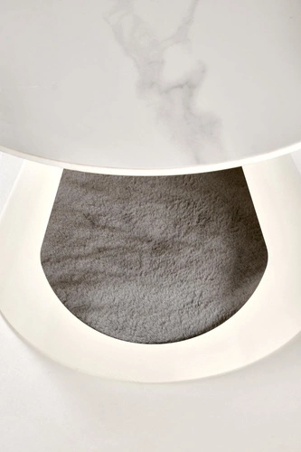 Zestaw 2 okrągłych stolików kawowych Mae biały marmur nowoczesny do salonu z legowiskiem