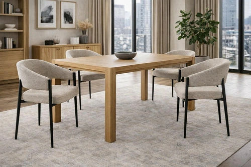 Intesi Kapia krzesło tapicerowane do jadalni beżowe z podłokietnikami