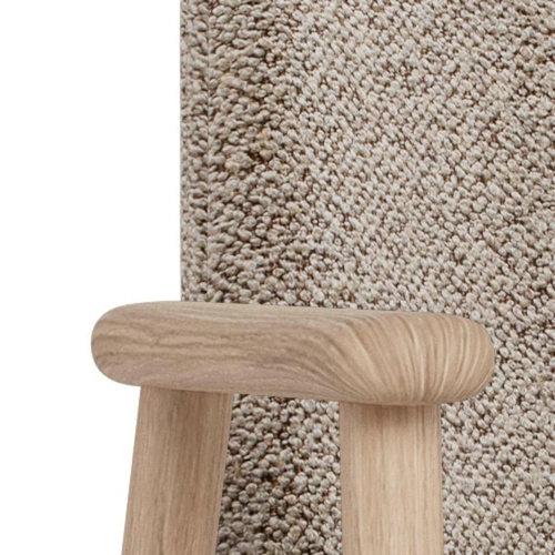 Krzesło Leo Actona beżowe bouclé dąb bielony krzesło do jadalni