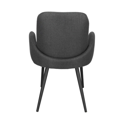 Krzesło tapicerowane Labby szare ciemne z podłokietnikami do jadalni i salonu loftowe Intesi