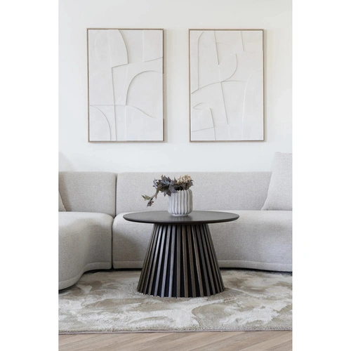 Doniczka ceramiczna Lamell szara okrągła do salonu nowoczesna House Nordic