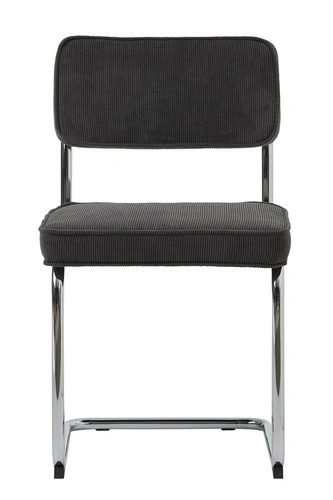 Krzesło tapicerowane Tepper szare sztruks nowoczesne do jadalni i salonu UNIQUE