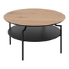 Stolik kawowy okrągły Goldington 80 cm nowoczesny z półką do salonu naturalny/czarny Actona