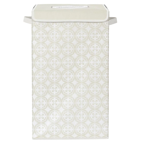 Intesi nowoczesny kosz na pranie do łazienki szary materiałowy z pokrywą i uchwytami 60x35x30 cm