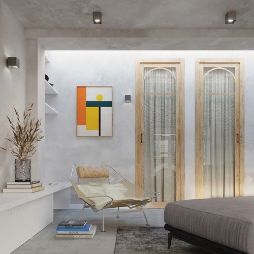 Plafon kwadratowy QUAD 1 antracyt nowoczesny metalowy do salonu kuchni sypialni Sollux