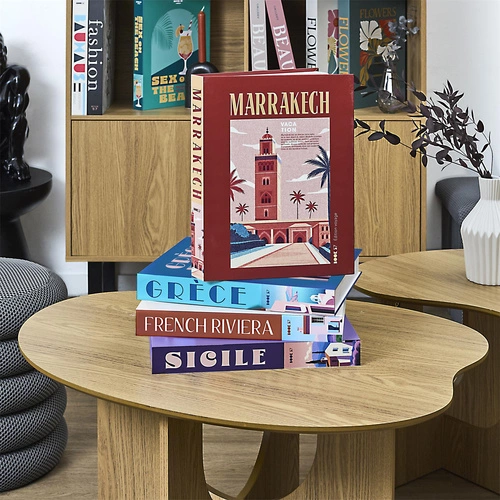 Pudełko ozdobne książka Grece niebieskie dekoracyjne do salonu i sypialni Intesi