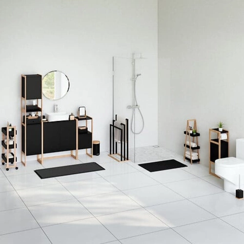 Szafka łazienkowa stojąca Natureo 80 cm czarna z drewna bambusowego do małej łazienki 5five