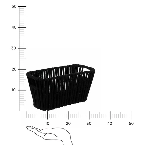 Kosz do przechowywania Manille czarny nowoczesny pleciony 15x15 cm do sypialni 5five
