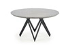Stół okrągły do jadalni Misto 140 cm szary marmur nowoczesny na czarnych nogach Intesi