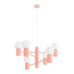 Nowoczesny żyrandol HALO 6 brzoskwiniowy lampa sufitowa do salonu i jadalni