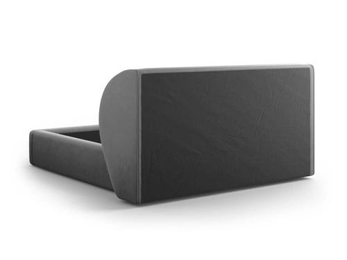 Łóżko do sypialni Miley II szare tapicerowane 200x200 z pojemnikiem nowoczesne glamour