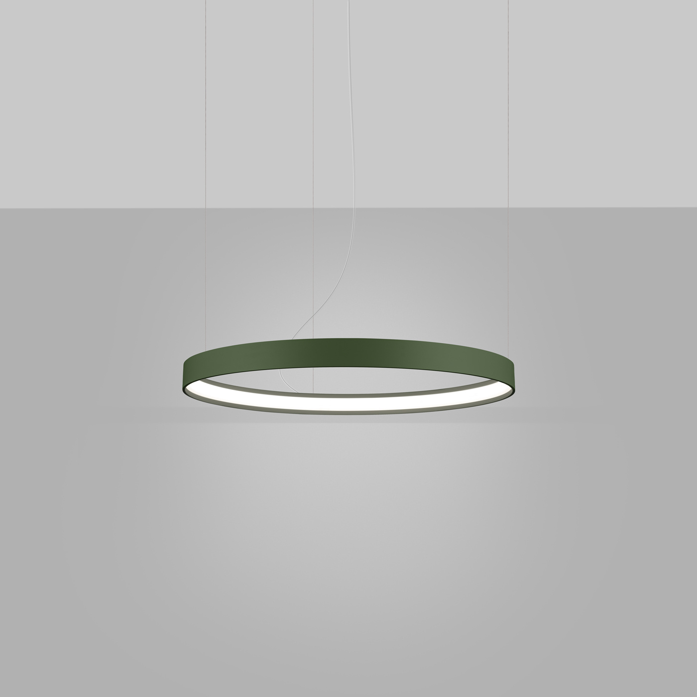 Nowoczesny żyrandol LED RIO 55 zielona oliwka regulowany do salonu i jadalni 4000K