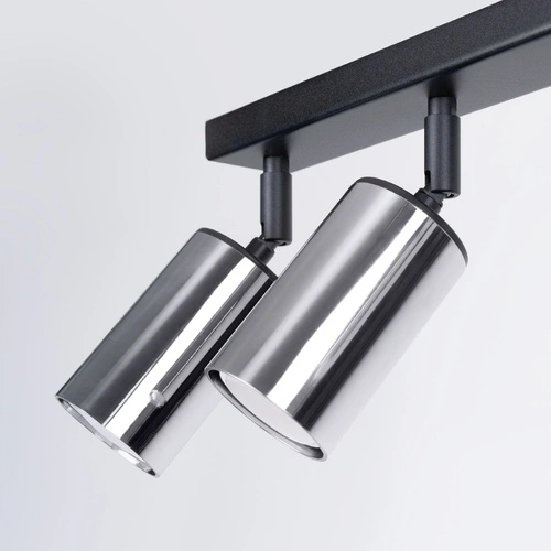 Plafon sufitowy WINX 6L czarny chrom nowoczesny do salonu i sypialni LED GU10