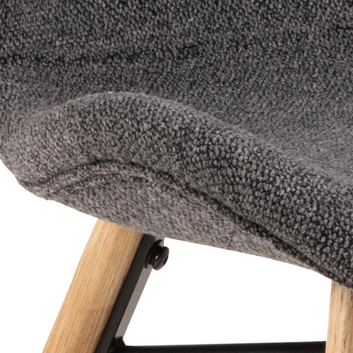 Krzesło tapicerowane Batilda Actona antracytowe do jadalni skandynawskie z dębowymi nogami