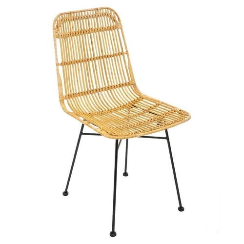 Krzesło Kubu boho rattanowe na metalowych nogach do jadalni i salonu Atmosphera naturalne