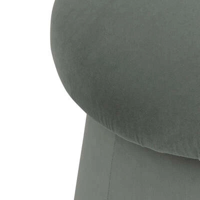 Pufa Noa okrągła tapicerowana do salonu i przedpokoju nowoczesna szaro-zielona 40 cm Atmosphera