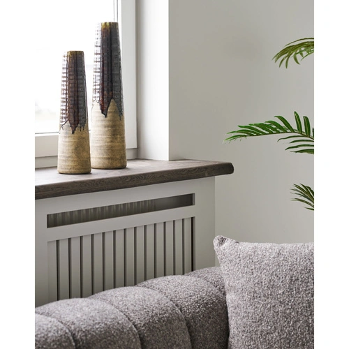 Wazon ceramiczny Cali brązowy 39 cm wysoki wazon na kwiaty do salonu