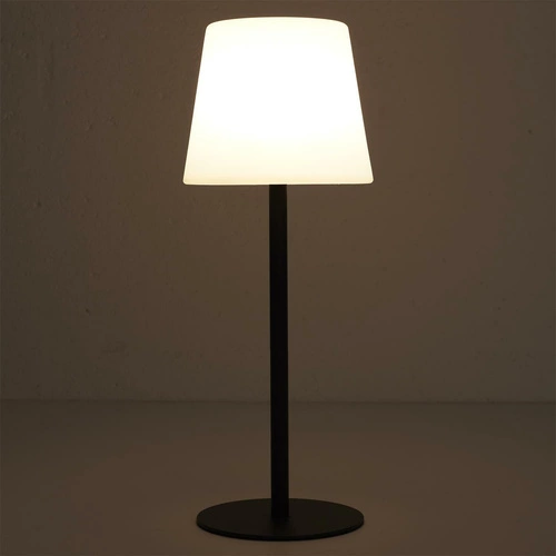 Nowoczesna lampa stołowa LED Intesi czarna z USB i regulacją do salonu i sypialni