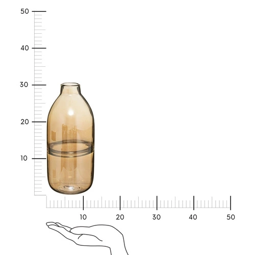 Wazon szklany Line bursztynowy 30 cm nowoczesny na kwiaty i trawę pampasową