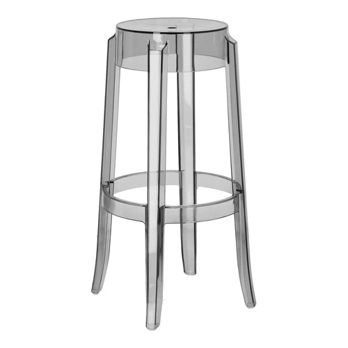 Stołek barowy Duch 75 cm inspirowany Ghost szary transparentny