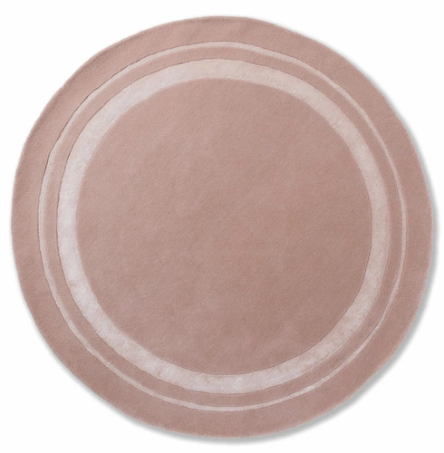 Dywan okrągły wełniany do salonu Redbrook Blush 150 cm różowy nowoczesny Laura Ashley