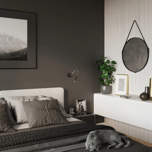 Kinkiet ścienny AXIL czarny nowoczesny metalowy do salonu i sypialni Sollux Lighting