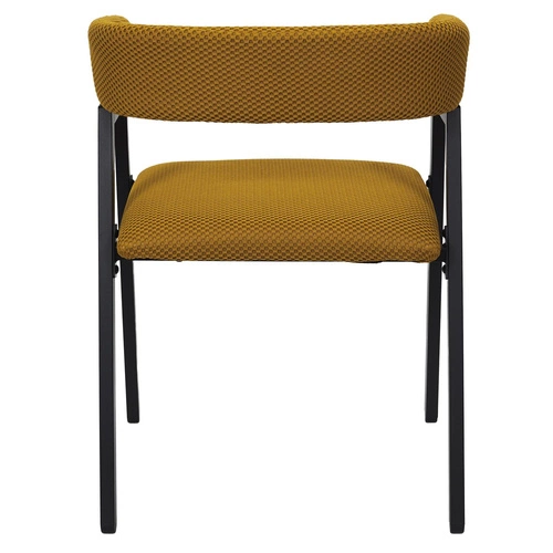 Krzesło tapicerowane Craft Intesi do jadalni i kuchni żółte nowoczesne z podłokietnikami