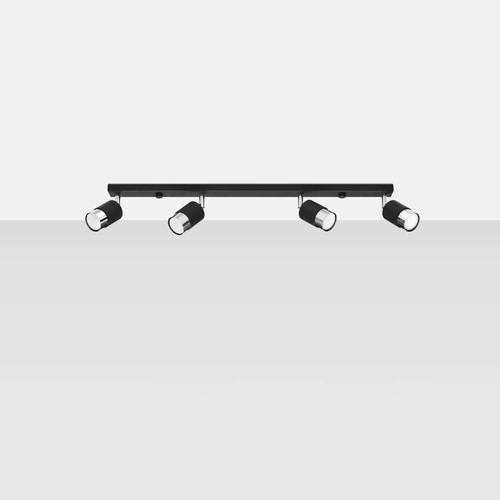 Plafon sufitowy NERO 4 czarny chrom nowoczesny loftowy do kuchni salonu Sollux