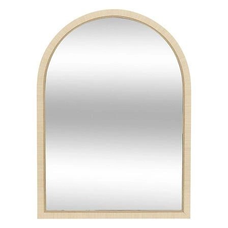 Lustro półokrągłe Thea 55x75 cm beżowe dekoracyjne do salonu i przedpokoju Atmosphera