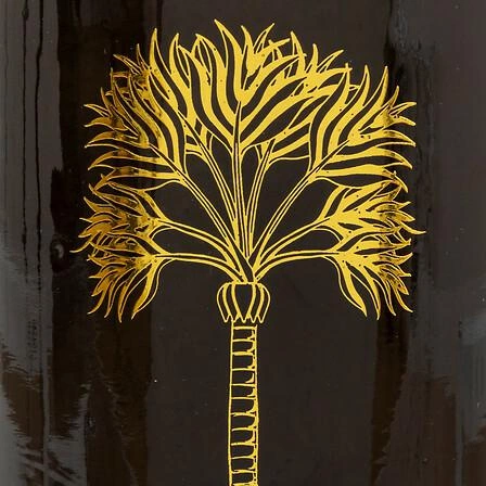 Atmosphera Tropical Boudoir szklany czarno-złoty wazon dekoracyjny do salonu 22 cm