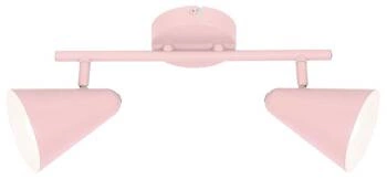 Lampa sufitowa Amor regulowana różowa metalowa do salonu i sypialni 2-punktowa