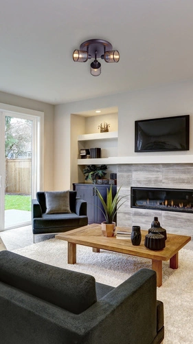 Plafon nowoczesny Canabera szklany czarny bursztynowy do salonu i jadalni 35 cm