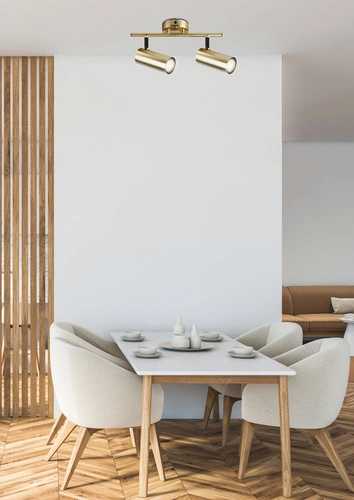 Lampa sufitowa Colly mosiądz nowoczesna z ruchomym kloszem do salonu i kuchni