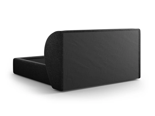 Łóżko tapicerowane do sypialni z pojemnikiem Miley II 200x200 czarne nowoczesne chenille