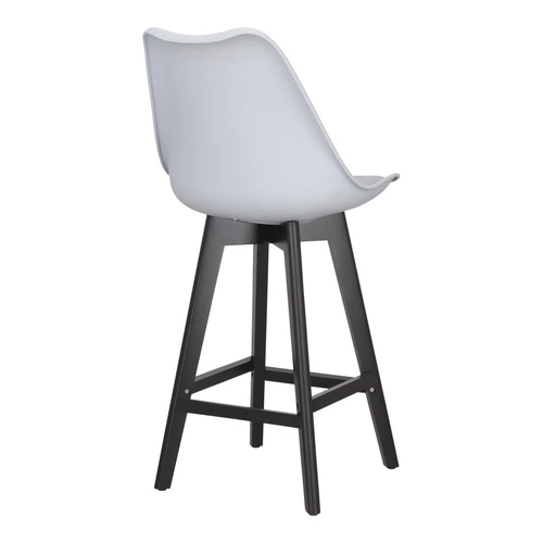 Stołek barowy Norden wood black low PP    szary