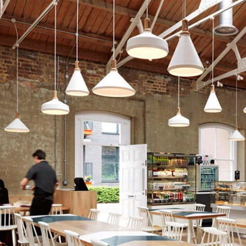 Lampa wisząca NORDIC WOODY biała drewniana 25 cm do jadalni i kuchni regulowana