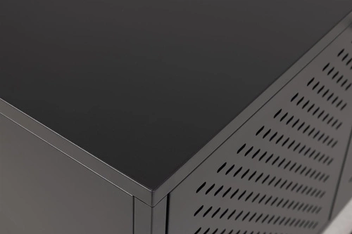 Komoda Newcastle II czarna industrialna metalowa na nóżkach 125 cm do salonu Actona