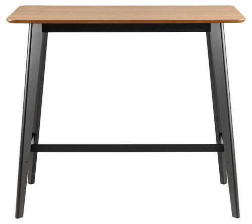 Stół barowy Roxby do kuchni i jadalni nowoczesny dąb naturalny czarne nogi Actona 120x60 cm