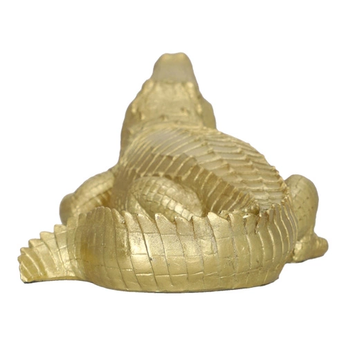 Figurka dekoracyjna Victor krokodyl złoty 39 cm glamour do salonu Atmosphera na prezent