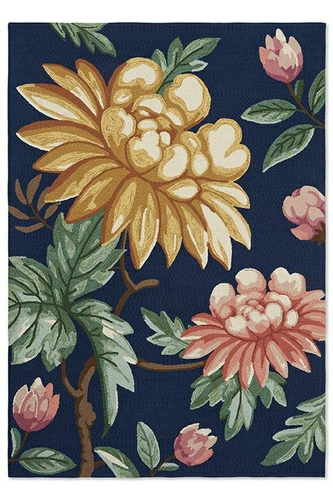 Dywan zewnętrzny do ogrodu i na taras Midnight Garden Navy 160x230 klasyczny łatwoczyszczący