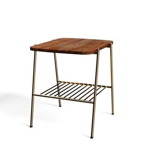 Stolik kawowy Devon prostokątny drewniany mango orzech włoski z półką glamour do salonu Intesi