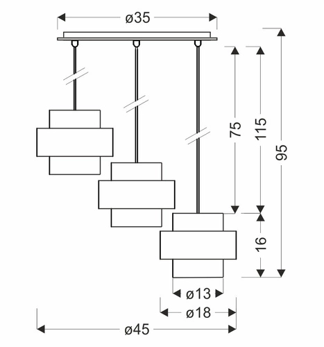 Lampa wisząca Spiega czarna złota glamour z dymionym kloszem do salonu i jadalni