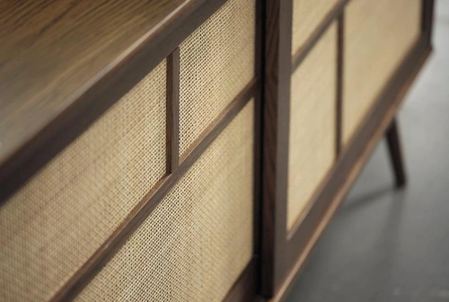 Komoda Barrali 180 cm dąb dymiony boho z szufladami do salonu