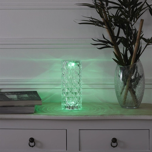 Lampka nocna LED Crystal Intesi glamour z pilotem 12 kolorów do sypialni i salonu 21,5 cm