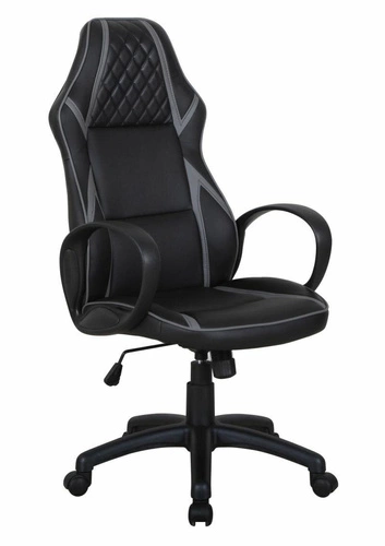 Fotel biurowy ergonomiczny Merle czarny skórzany obrotowy z podłokietnikami do biurka