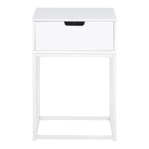 Szafka nocna Actona Mitra 40 cm, skandynawska, biała, z szufladą, matowe wykończenie