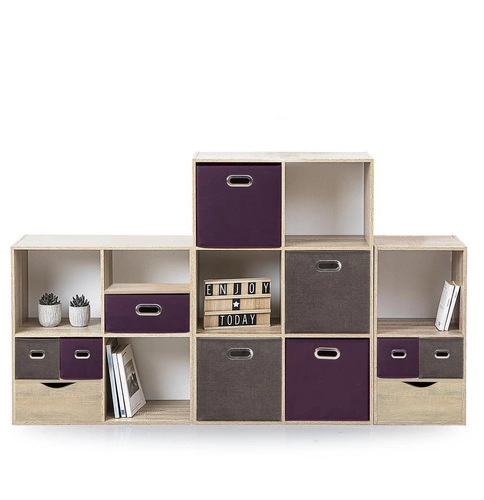 Regał na książki Kali biały nowoczesny 6 półek do salonu i biura modułowy MDF