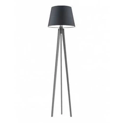 Lampa podłogowa CURACAO abażur czarny stelaż popielaty